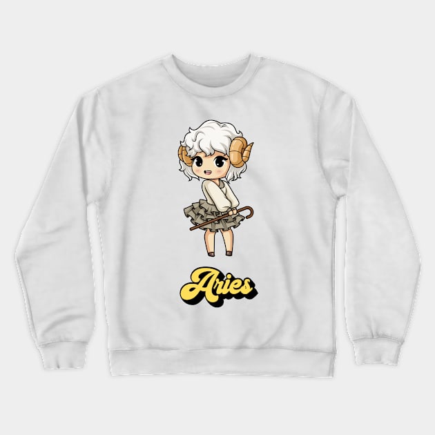 Aries Astrology Zodiac Signs Crewneck Sweatshirt by FoxyReign